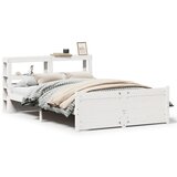 Maison Chic Posteljni okvir - Dvoposteljna postelja - Zakonska postelja z vzglavjem brez vzmetnice bel 140x190 cm, (21693692) | Shoptok.si