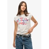 Superdry Majica svetlo modra / pegasto siva / temno liila / oranžna | Shoptok.si