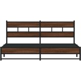 Metalni okvir kreveta bez madraca smeđa boja hrasta 200x200 cm | shoptok.hr