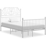Maison Chic Posteljni okvir - Dvoposteljna postelja - Zakonska postelja bel kovinski 120x200 cm-J10224, (21770395) | Shoptok.si