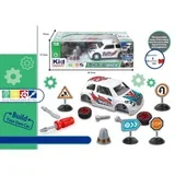 igračka sastavi trkački automobil, beli