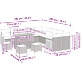  Sjedeća garnitura za vrt s jastukom 14 pcs Bež i svijetlo siva | shoptok.hr