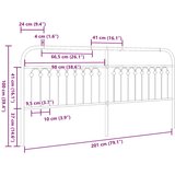  Metalno zamjensko uzglavlje crno 200 cm | shoptok.hr