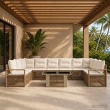  Sjedeća garnitura za vrt 11 kom. Bež i krem bijela poliratan | shoptok.hr