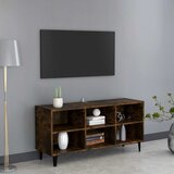 TV ormarić s metalnim nogama dimljena boja hrasta 103,5x30x50cm | shoptok.hr