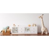 Butter Kings Bijeli tekstilni organizator za dječje igračke 32x32x32 cm Dino World Map – | shoptok.hr