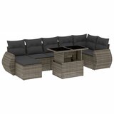 Maison Chic Seti vrtnega pohištva - Vrtna garnitura - Vrtni pohištvo set 8-delna z blazinami siv poli ratan, (21798480) | Shoptok.si