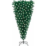  Naopako umjetno osvijetljeno božićno drvce zeleno 180 cm