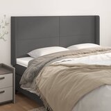  Uzglavlje s ušima sivo 203x16x118/128 cm od umjetne kože | shoptok.hr
