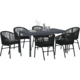  Set za obedovanje u vrtu 7 pcs Crna Veliki Metal | shoptok.hr