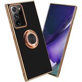 Cadorabo Samsung v sijajnem črni barvi - Zlato z obročem silikonski/TPU ovitek z zaščito pred kamero in držalom za magnetni avtomobil, (20603941) | Shoptok.si
