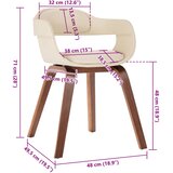 vidaXL Jedilni stol bel ukrivljen les in umetno usnje, (20944488) | Shoptok.si