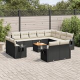  13-dijelni set vrtnih sofa s jastucima poliratan crni | shoptok.hr
