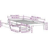 vidaXL Okvir kreveta s ladicama bez madraca vosak smeđi 90x200 cm | shoptok.hr