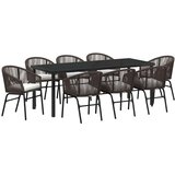  Vrtni set za objed 9 kom. Smeđa Čelik s prahom premazan | shoptok.hr