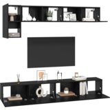 vidaXL Set TV komoda s policom Ostalo s pohranom s vratima 5 pcs Crni hrast 100 x 30 x 30 cm | shoptok.hr