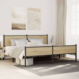 Metalni okvir kreveta bez madraca boja hrasta sonome 193x203 cm | shoptok.hr