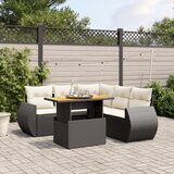 vidaXL 6-dijelni set vrtnih sofa s jastucima crni od poliratana | shoptok.hr