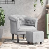  Fotelja od umjetne kože s osloncem za noge srebrna | shoptok.hr
