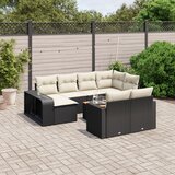  11-dijelni set vrtnih sofa od poliratana s jastucima crni Crna 65.5 x 62 x 69 cm | shoptok.hr