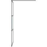 Pregrada za tuš crna 80 x 195 cm s napola mutnim staklom ESG | Eponuda.ba
