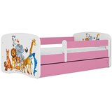 HAPPYKIDS Dječji krevet Dreamy ZOO 2 180x80 bez madraca s ladicom Rozičasta | shoptok.hr