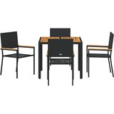  Vrtni set za objed 5 kom. Crna poliratan | shoptok.hr