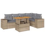  6-dijelni set vrtnih sofa s jastucima bež od poliratana | shoptok.hr