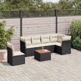  7-dijelni set vrtnih sofa od poliratana s jastucima crni Cijene