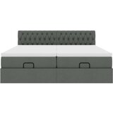 vidaXL Otomanski posteljni okvir z vzmetnicami siv 200x200 cm blago | Shoptok.si