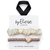 By Eloise London Bangle Set Cream and Gold elastika za lase | Shoptok.si