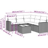vidaXL 6-dijelni set vrtnih sofa od poliratana s jastucima sivi | shoptok.hr