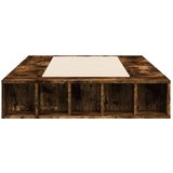 vidaXL Posteljni okvir dimljeni hrast 100x200 cm inženirski les | Shoptok.si