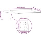  Električni zložljiv senčnik Oranžna in Črna 2,5 x 2 m, (5000205734) | Shoptok.si