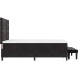  Postelja z vzmetnico z vzmetnico Črna 160 x 200 cm Žamet, (5000128575) | Shoptok.si