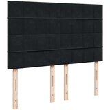  Otomanski posteljni okvir z vzmetnicami črn 140x190cm žamet | Shoptok.si