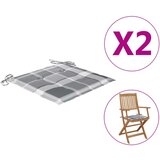 vidaXL Jastuci za vrtne stolice 2 kom sivi karirani 40x40x3 cm tkanina Cijene