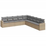 Maison Chic Seti vrtnega pohištva - Vrtna garnitura 9-delna z blazinami bež poli ratan, (21797082) | Shoptok.si