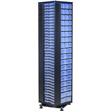 eurokraft pro Vrtljivo stojalo VARIOPLUS PRO, VxŠxG 1870 x 445 x 445 mm, 282 predalov, 212 ločilnih nastavkov | Shoptok.si