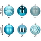  Set Božićnih kuglica 8 cm, 30 komada - Nijanse Plave | shoptok.hr