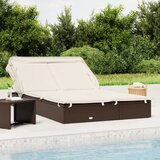 vidaXL Ležaj za sunčanje za 2 osobe smeđi 213 x 118 x 97 cm poliratan Cijene