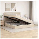 vidaXL otomanska postelja z vzmetnico, umetno usnje, krem, 160×200 cm Cene