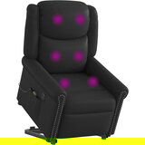 vidaXL Električni masažni naslonjač na podizanje od crne umjetne kože | shoptok.hr