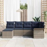  Vrtna sedežna garnitura z blazino 6 pcs Siva Poly ratan, (5000022247) | Shoptok.si