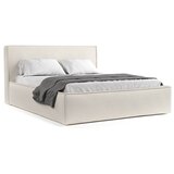 Maison de Rêve Krem tapecirani bračni krevet s prostorom za odlaganje s podnicom 180x200 cm Lounge L – Cijene