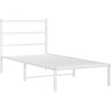  Metalni okvir za krevet s uzglavljem bijeli 90 x 190 cm | shoptok.hr