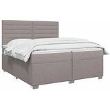  Boxspring krevet s madracem Sivosmeđa 200 x 200 cm Tkanina - Sivosmeđa 200 x 200 cm Dizajn linija | shoptok.hr