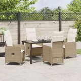  Set od 5 delova vrtne trpeze s jastučićima Bež Poli ratan | shoptok.hr