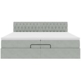  Okvir kreveta s madracima svijetlosivi 200x200cm baršunasti | shoptok.hr