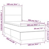  Box spring s madracem LED tamnosivi 100x200 cm tkanina | shoptok.hr